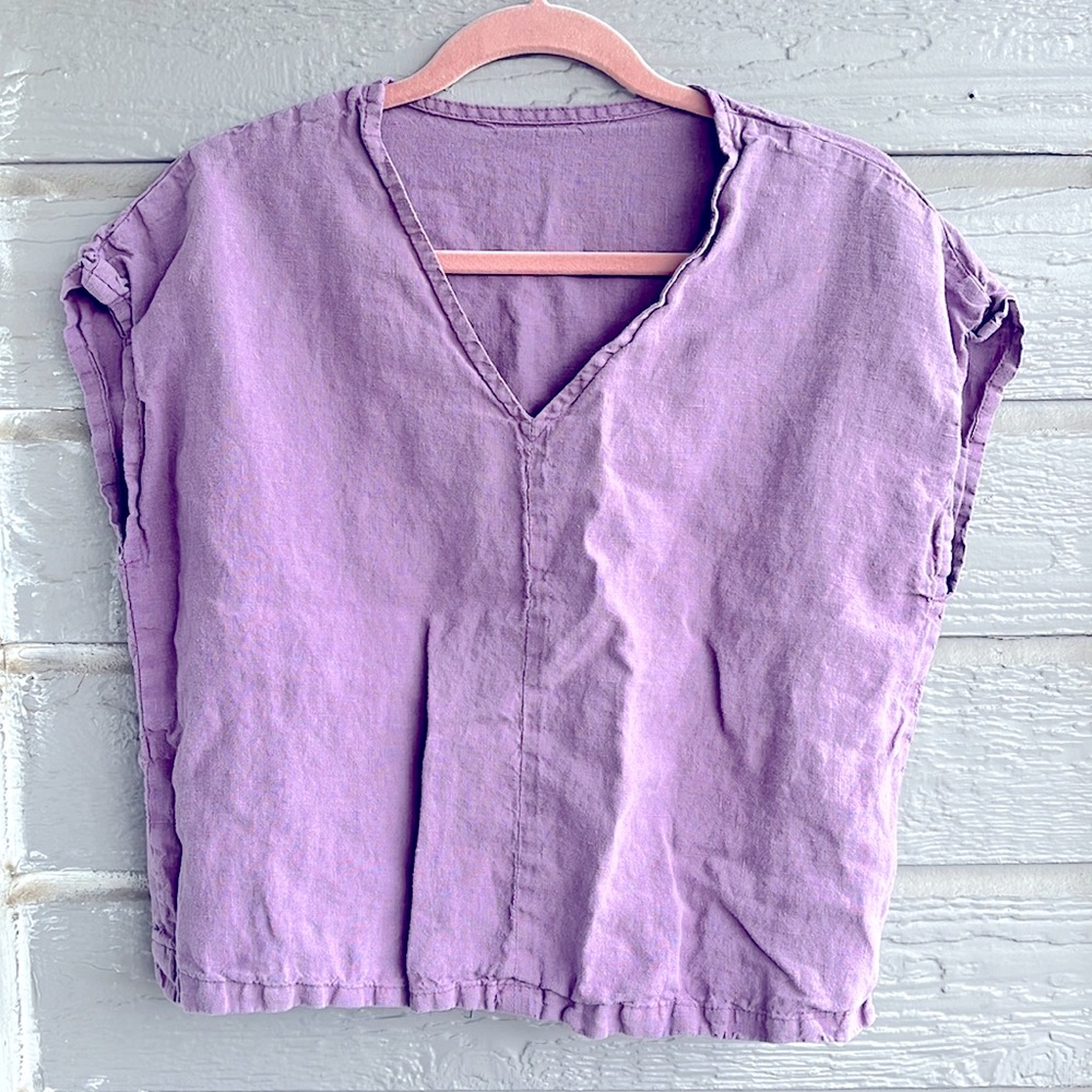 Lavender Linen Top